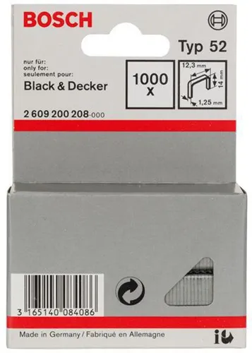 Bosch Flachdrahtklammer Typ 52 BxL 12,3x14mm Dicke 1,25mm 1000 St