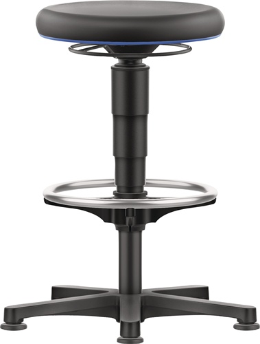 Drehhocker Bodengleiter u.Fußring Kunstleder Kunstleder schwarz