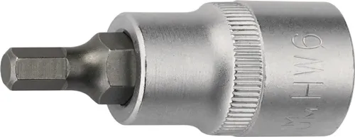 TECWERK Steckschlüsseleinsatz 1/2 Zoll Innen-6-kant SW 6mm L.55mm