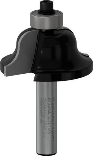 Bosch Profilfräser B Arbeits-L.17,4mm B.12,7mm L.61mm Schaft 8mm Radius 6,3mm