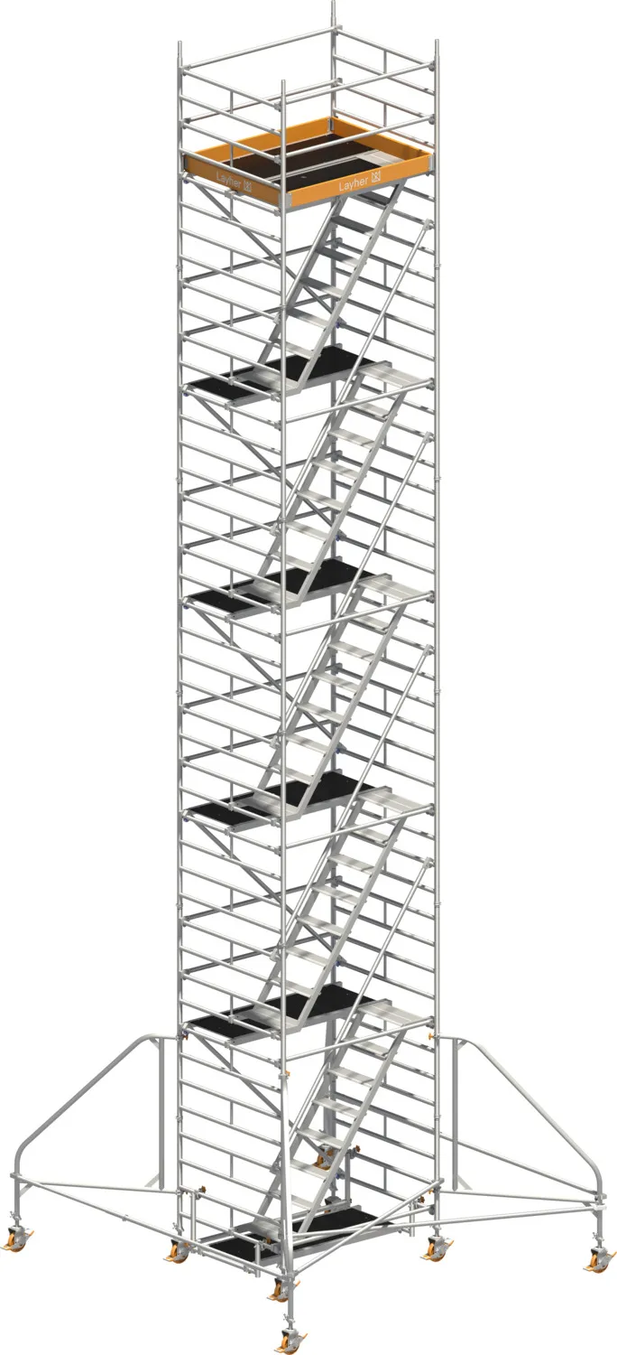 Layher Fahrgerüst Uni Komfort Typ: 4205 | SH: 10,20 m / AH: 12,20 m