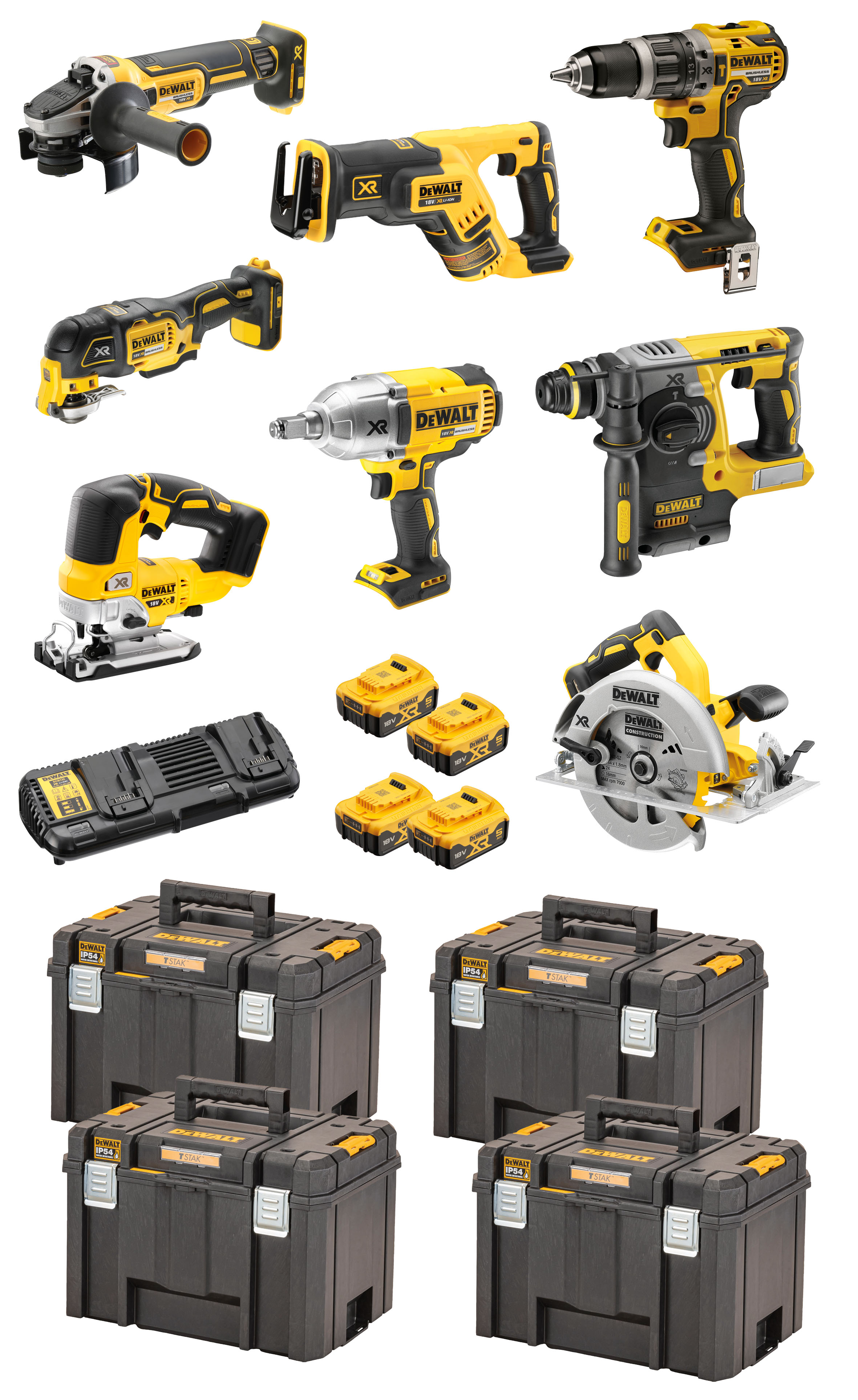 DEWALT DCK865P4T-QW Akku-Schlagbohrschrauber-Set 18 V / 5 Ah