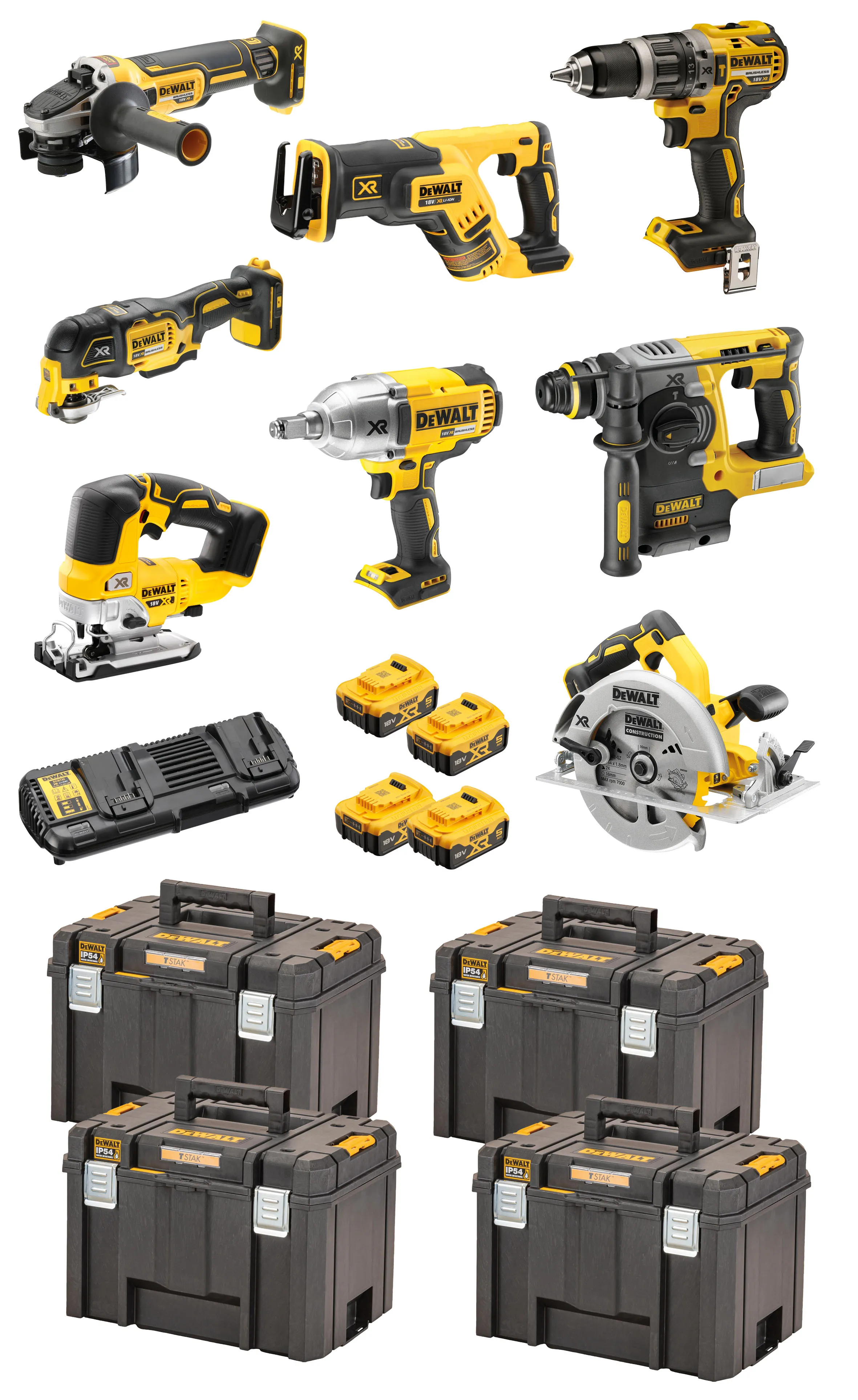 DEWALT DCK865P4T-QW Akku-Schlagbohrschrauber-Set 18 V / 5 Ah