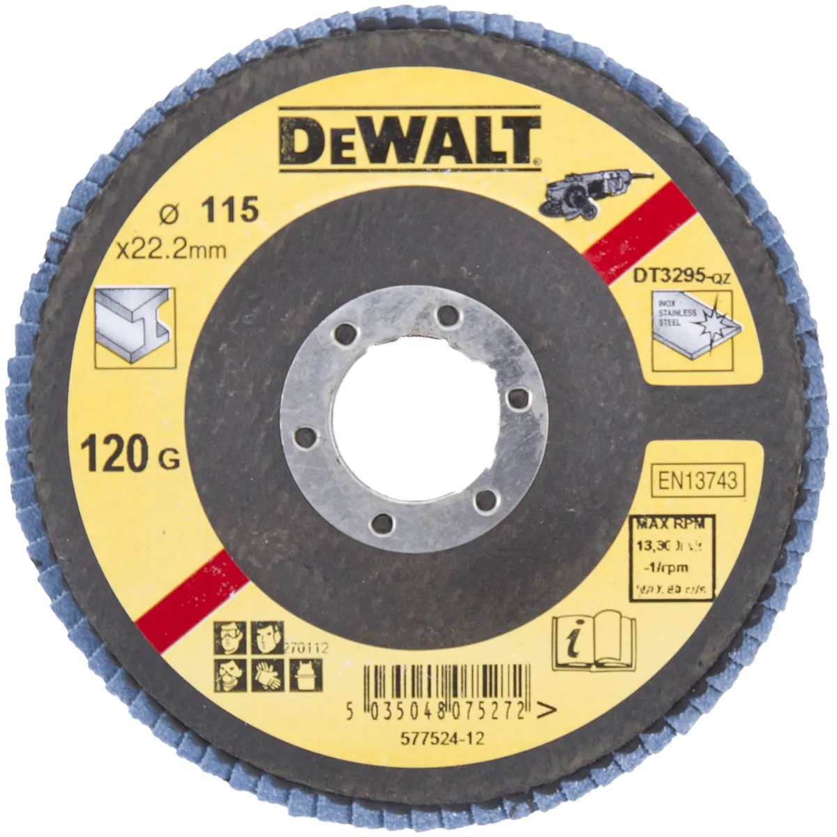 DEWALT DT3295-QZ Fächerschleifsch 115 mm K120 flach