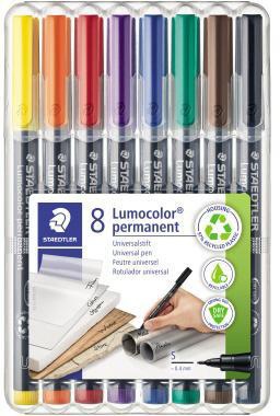 STAEDTLER Folienstift Lumocolor 313 WP8 0,4mm sortiert 8 St./Pack.