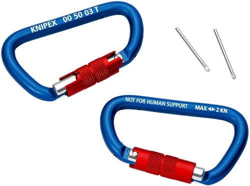 Materialkarabiner L.81mm m.Schraubverschluss blau besch.KNIPEX