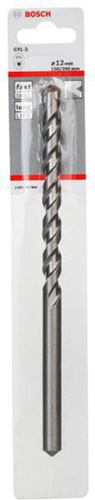 Bosch Betonbohrer Silver Percussion CYL-3 D.12mm Arbeits-L.150mm L.200mm Schaft-D.10mm