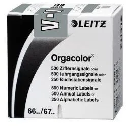 Leitz Buchstabensignal Orgacolor 66311000 V grau 250 St./Pack.