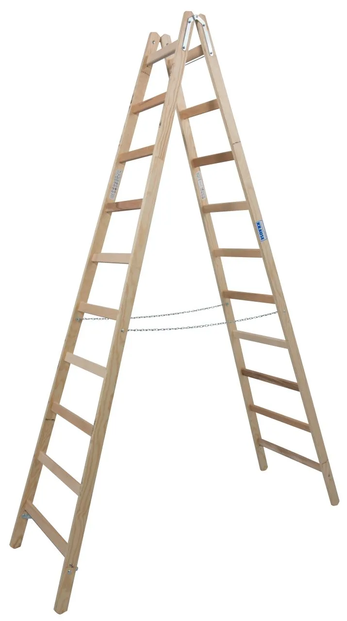Krause STABILO Sprossen-DoppelLeiter Holz 2x10 Sprossen
