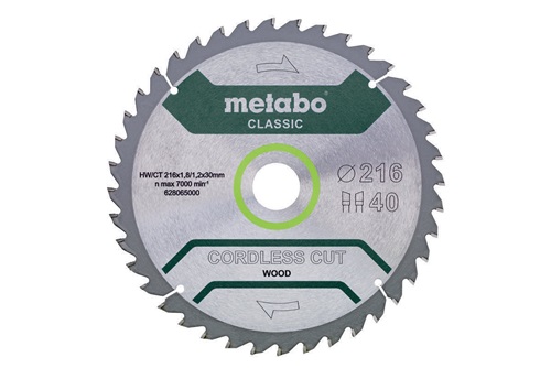 Kreissägeblatt cordless cut wood classic AD 216mm Z.40 Bohr.30mm Schnitt-B.1,8mm