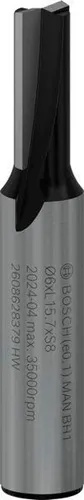 Bosch Nutfräser Standard for Wood Arbeits-L.16mm D.6mm L.48mm Schaft 8mm
