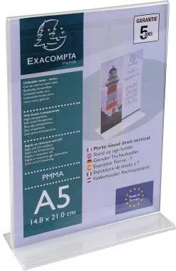 Exacompta Prospekthalter 85158D T-Form PMMA A5