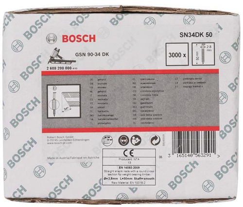 Bosch Streifennagel 3000-tlg.Schaft-D.2,8mm L.50mm 