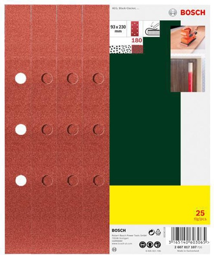 Bosch Schleifblattset 25-tlg.LxB 230x93mm Körnung 180 gespannt f.Schwingschl.