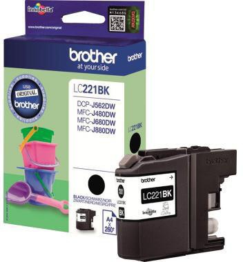 Brother Tintenpatrone LC221BK 260Seiten schwarz