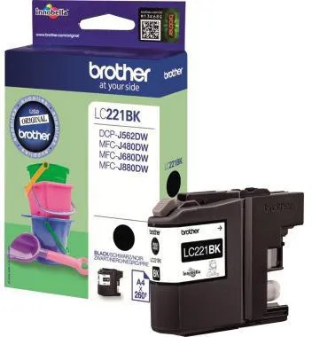 Brother Tintenpatrone LC221BK 260Seiten schwarz