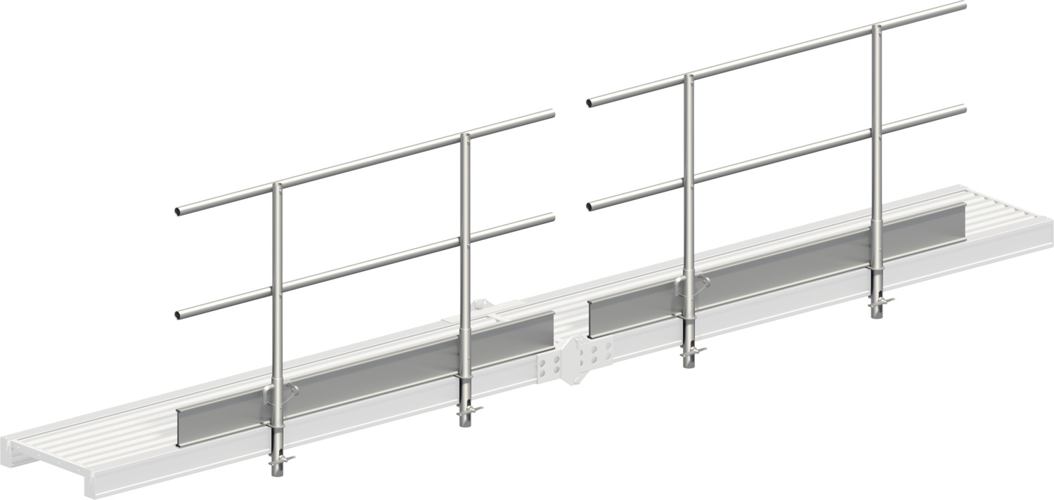 Layher Dreiteiliger Seitenschutz für Alu-Steg 600 (faltbar) 1349510 mit Länge: 5,1 m (einseitig)
