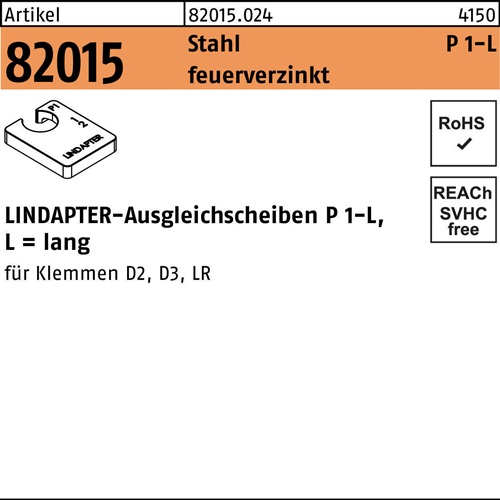 Ausgleichscheibe R 82015 GTW 40 P1 M10/5,0 Stahl feuerverz. 1St. LINDAPTER