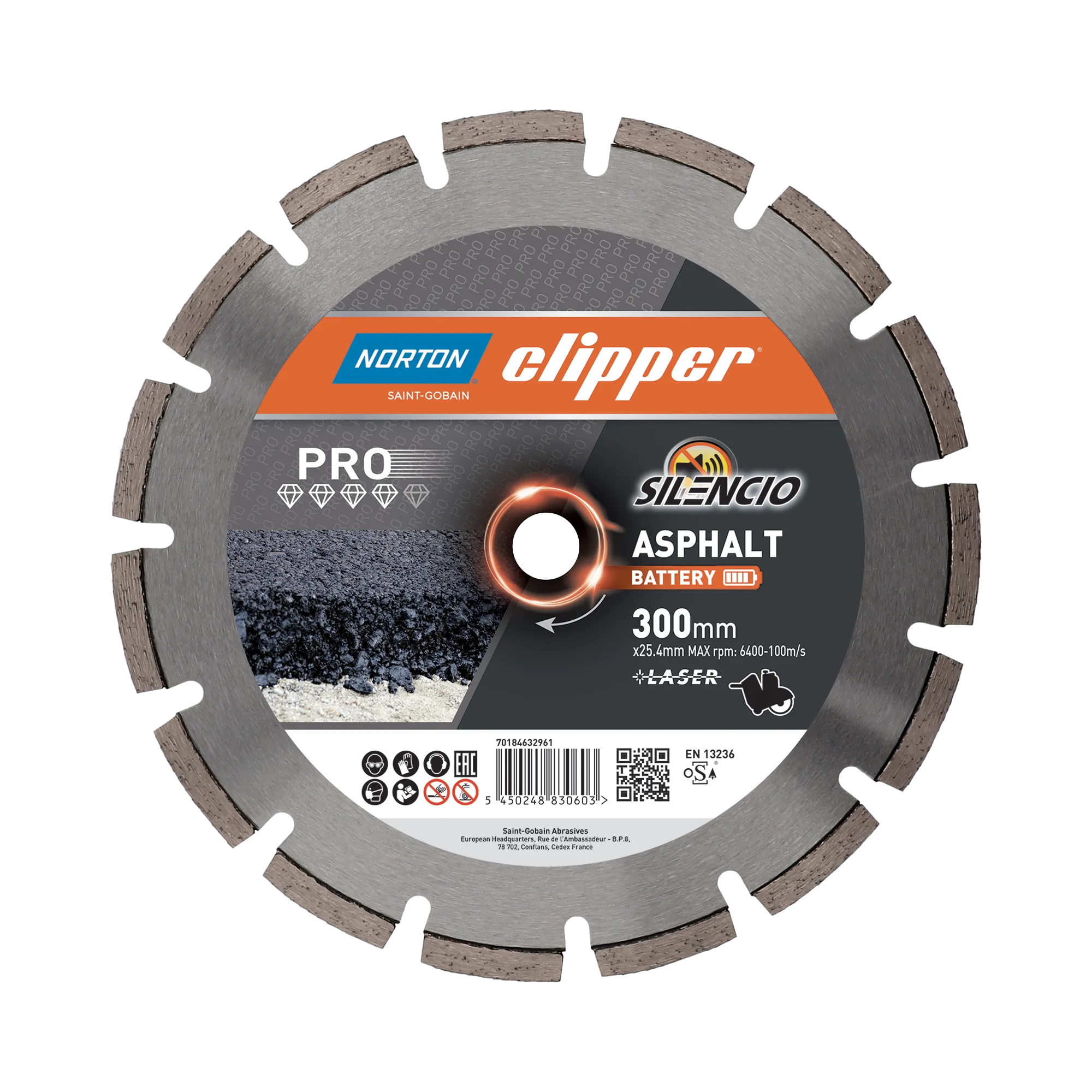 Norton Clipper Diamantscheibe Pro Asphalt Battery Silencio