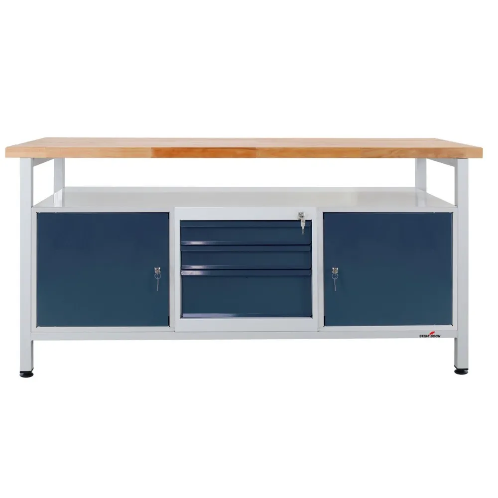 Steinbock® Werkbank Extra, 1 Ablage, 2 Türen, 3 Schubladen, TK 500 kg