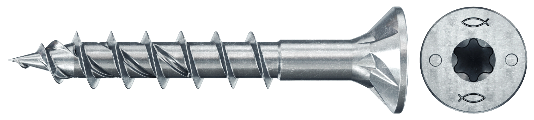 fischer PowerFast FPF II CTP 5,0 x 45 BC 200 Senkkopf mit Innenstern TX Teilgewinde galvanisch verzinkt, blau passiviert