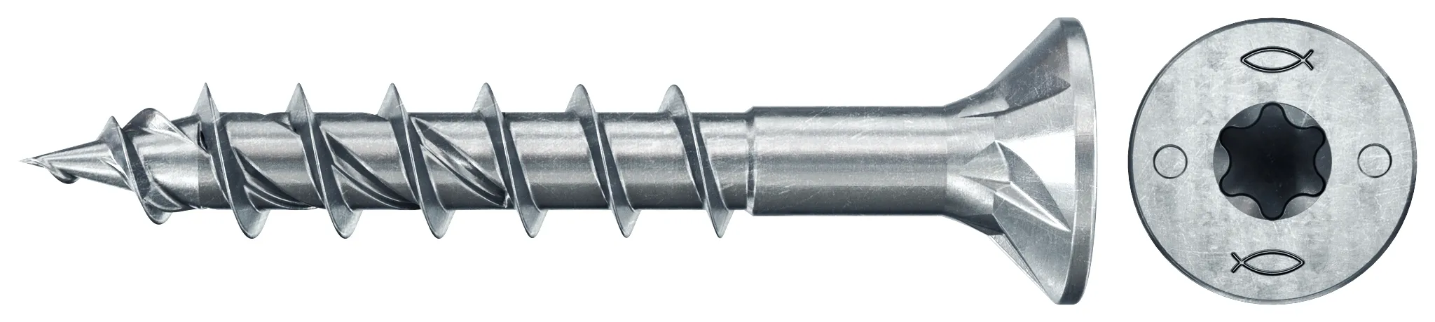 fischer PowerFast FPF II CTP 5,0 x 45 BC 50 Senkkopf mit Innenstern TX Teilgewinde galvanisch verzinkt, blau passiviert