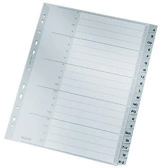 Leitz Register 12600000 A-Z DIN A4 20teilig PP grau