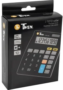 TWEN Tischrechner J-1010 10Zeichen Solar/Batterie