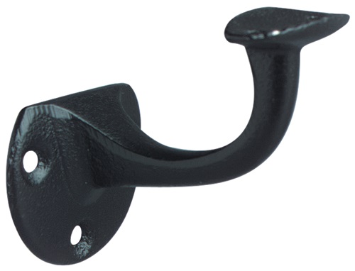 Handlaufträger Gusseisen schwarz lack.D.Wandplatte 53mm gewölbte Auflage DENI