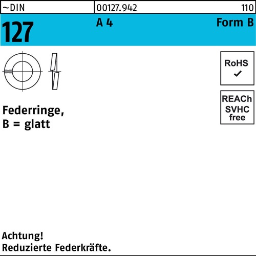 Federring DIN 127 B 20 A 4 25 Stück