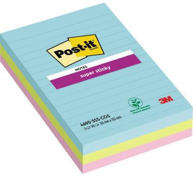 Post-it Haftnotiz Super Sticky 4690-3SS-COS 101x152mm sort. 3St.
