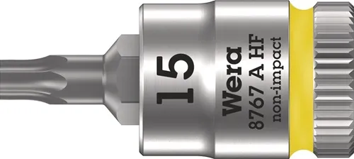 Steckschlüsseleinsatz 8767 A HF TORX® 1/4 Zoll T15 L.28mm WERA
