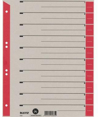 Leitz Trennblatt 16523025 DIN A4 Karton Tab rot 25 St./Pack.