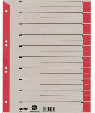 Leitz Trennblatt 16523025 DIN A4 Karton Tab rot 25 St./Pack.