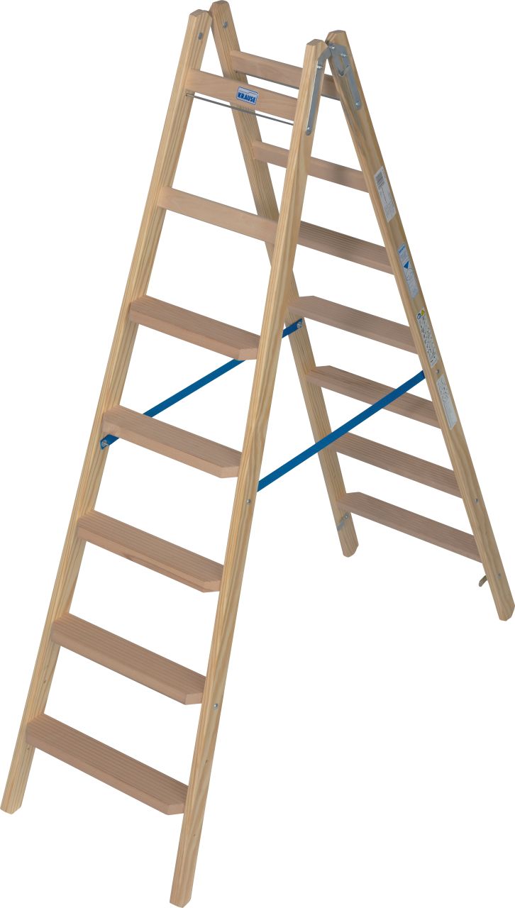 Krause STABILO Stufen/Sprossen-DoppelLeiter Holz 2x7