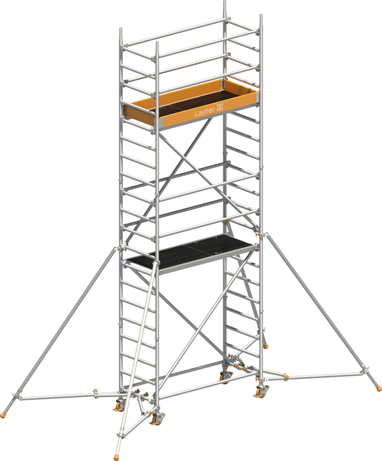 Layher Fahrgerüst Uni Leicht P2 mit Gerüststützen Typ: 1403224 | SH: 4,1 m / AH: 6,10 m