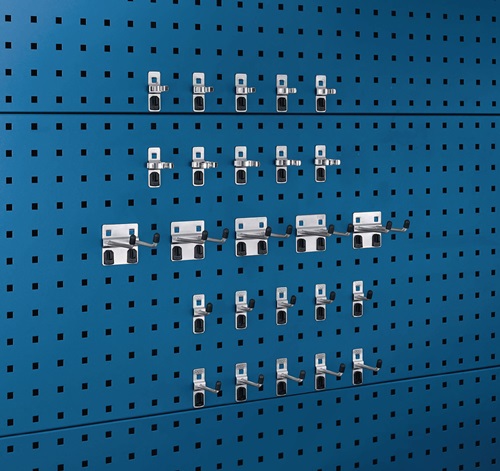 Werkzeughaltersortiment 25-tlg.verzinkt f.Lochplatten 15 Haken/10 Klemmen BOTT