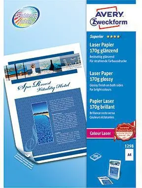 Avery Zweckform Farblaserpapier 1298 A4 beids. gl. 170g 200 Bl./Pa