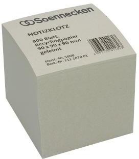 Soennecken Zettelklotz 5808 9x9x9cm Recycling 800Blatt