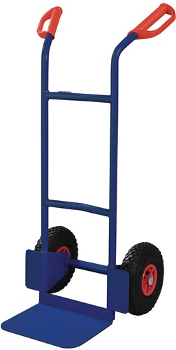 TECWERK Stapelkarre H.1150mm Schaufel-L250xB320mm Luft-Bereifung Trgf.200kg blau 