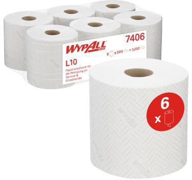 WYPALL Wischtuch L10 RollControl 7406 18,3x38cm ws 6 St./Pack.