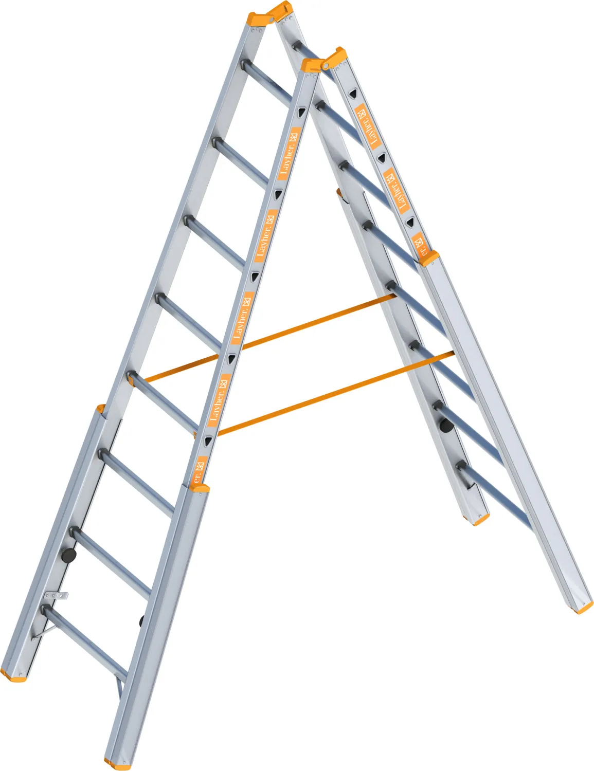 Layher Treppenstehleiter TOPIC 1061 2x8 Sprossen