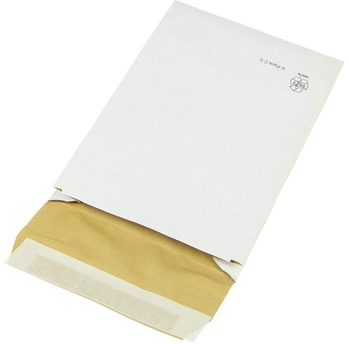 Polsterversandtasche K-Pack Maße 162x229mm Falte 50mm C5 weiß Haftleimstreifen