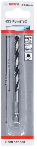 Bosch Spiralbohrer PoinTeQ DIN338 Arbeits-L.69mm D.6,8mm L.109mm HSS Typ N