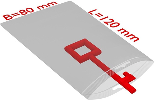Druckverschlussbeutel m.Eurolochung Maße 80x120mm S.50µ PE transparent TRANSPAK