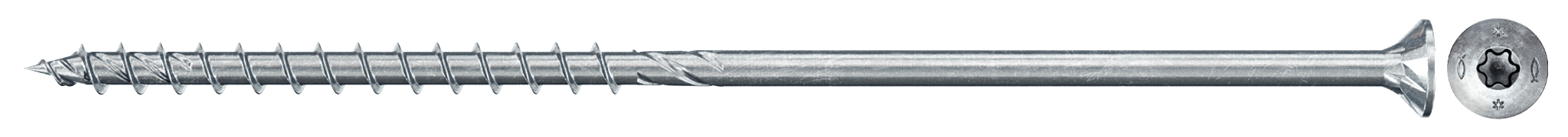 fischer PowerFast FPF II CTP 6,0 x 260 BC 50 Senkkopf mit Innenstern TX Teilgewinde galvanisch verzinkt, blau passiviert