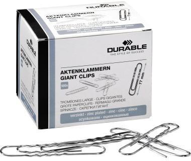DURABLE Aktenklammer 122725 77mm verzinkt 100 St./Pack.