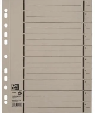 Oxford Trennblatt 400004668 DIN A4 250g Karton grau 100 St./Pack.