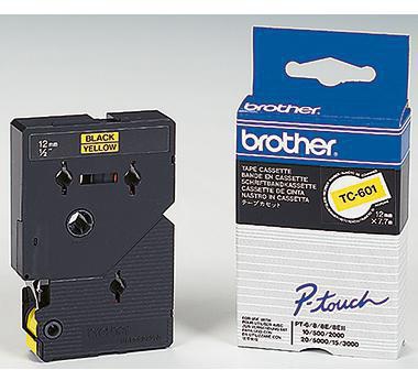 Brother Schriftbandkassette TC601 12mmx7,7m laminiert sw auf ge