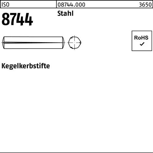 Kegelkerbstift ISO 8744 3x 6 Stahl 250 Stück